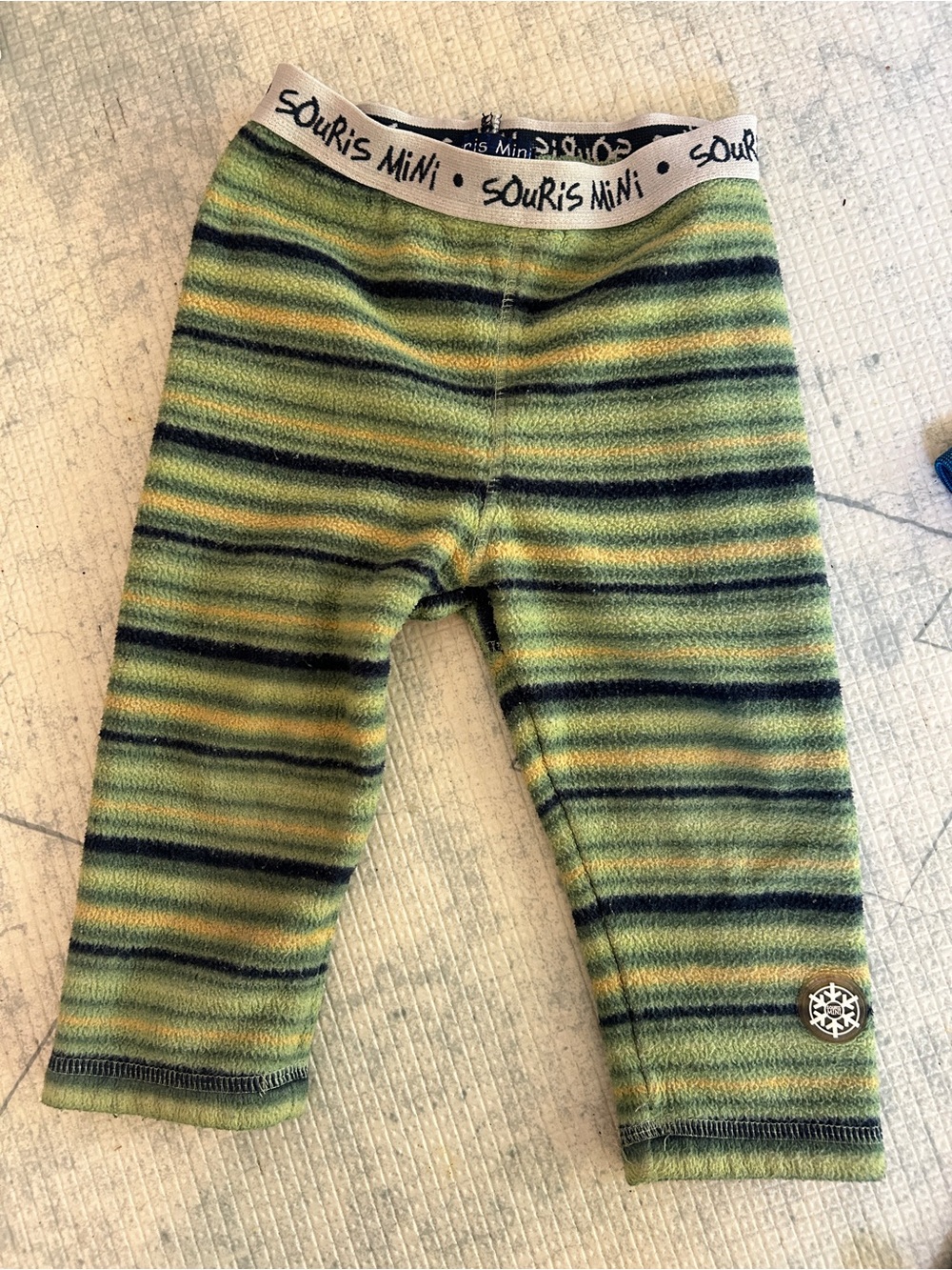 Souris Mini Green Striped Kids Leggings